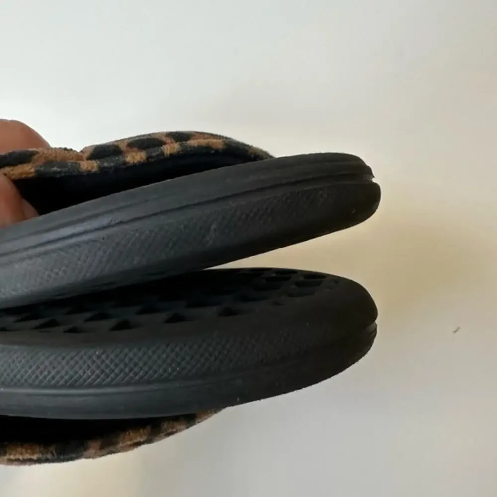 Vans Leopard and Black Slides size 3